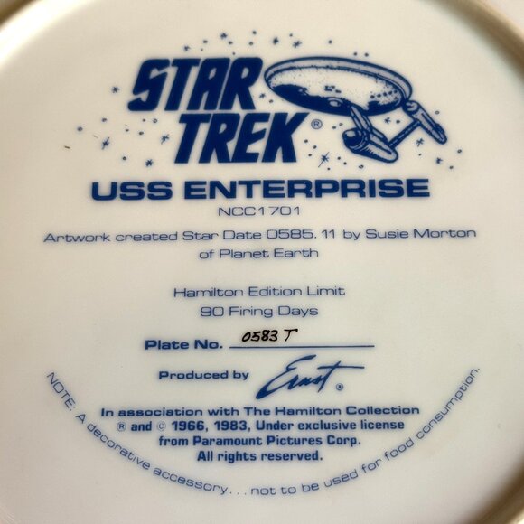 Star Trek USS Enterprise NCC1701 Commemorative Collector Plate - Picture 10 of 12